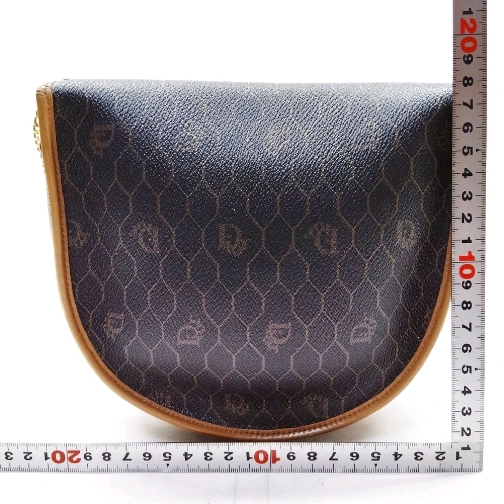 SALE❗️DIOR impeccable VTG Black and Brown Crossbody Bag with Gold Chain - Picture 2 of 9